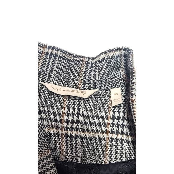 Soft Surroundings St. James plaid blazer Jacket PS black gray - Picture 4 of 7
